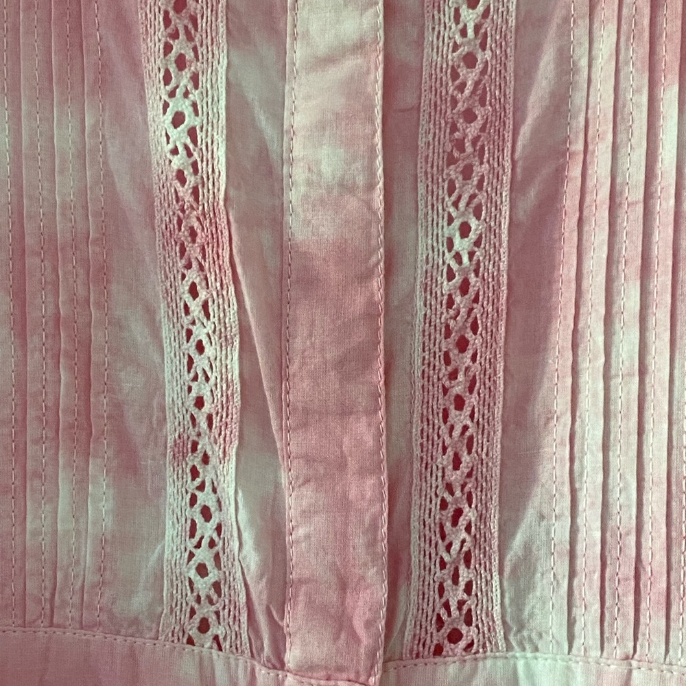 LoveShackFancy NEW Edie Tie Dye Lace Inset Midi Dress Pink - Picture 5 of 5